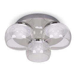ValueLights Alissa IP44 Rated Bathroom 3 Way Glass Integrated LED Flush Ceiling Light in Silver - thumbnail 2
