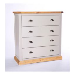 Cabinet Bits Bomporto 4 Drawer Chest of Drawers Chrome Cup Handle in Light Grey - thumbnail 3