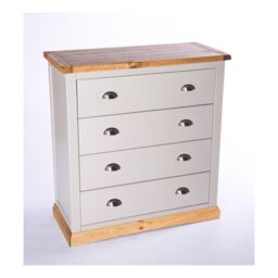 Cabinet Bits Bomporto 4 Drawer Chest of Drawers Chrome Cup Handle in Light Grey - thumbnail 2