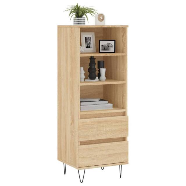 Berkfield Home Highboard Sonoma Oak 40x36x110 cm Engineered Wood in Light Oak - Size: 40 x 36 x 110 cm - image 1