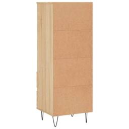 Berkfield Home Highboard Sonoma Oak 40x36x110 cm Engineered Wood in Light Oak - Size: 40 x 36 x 110 cm - thumbnail 8