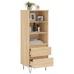 Berkfield Home Highboard Sonoma Oak 40x36x110 cm Engineered Wood in Light Oak - Size: 40 x 36 x 110 cm - thumbnail 4