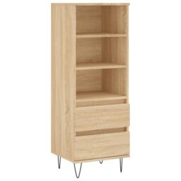 Berkfield Home Highboard Sonoma Oak 40x36x110 cm Engineered Wood in Light Oak - Size: 40 x 36 x 110 cm - thumbnail 3
