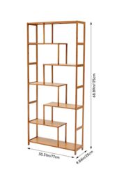 H&O Direct 7-Tier Wooden Bookcase Display Stand in Brown - thumbnail 6