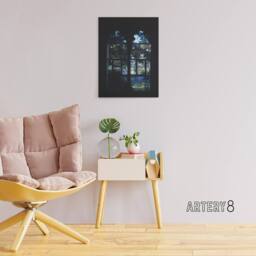 "Artery8 Cloister Hotel Vitro Stained Glass Margolies Canvas Wall Art Print in Black - Size: W24"" x H32""" - thumbnail 3