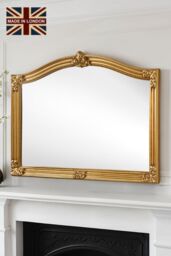 Yearn Mirrors Classic Arched Mantle Mirror Gold 130(w)x89cm(h) - thumbnail 1