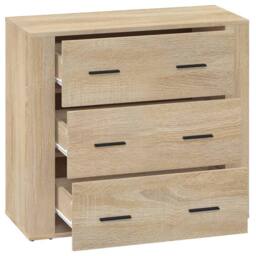Berkfield Home Sideboard Sonoma Oak 80x33x70 cm Engineered Wood in Beige - Size: 80 x 33 x 70 cm - thumbnail 4