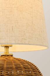 ValueLights Henrietta Natural Wicker Base with Linen Shade Table Lamp - thumbnail 4