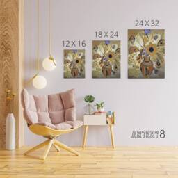 "Artery8 Etruscan Vase with Flowers Redon Vintage Canvas Wall Art in Brown - Size: W18"" x H24""" - thumbnail 4