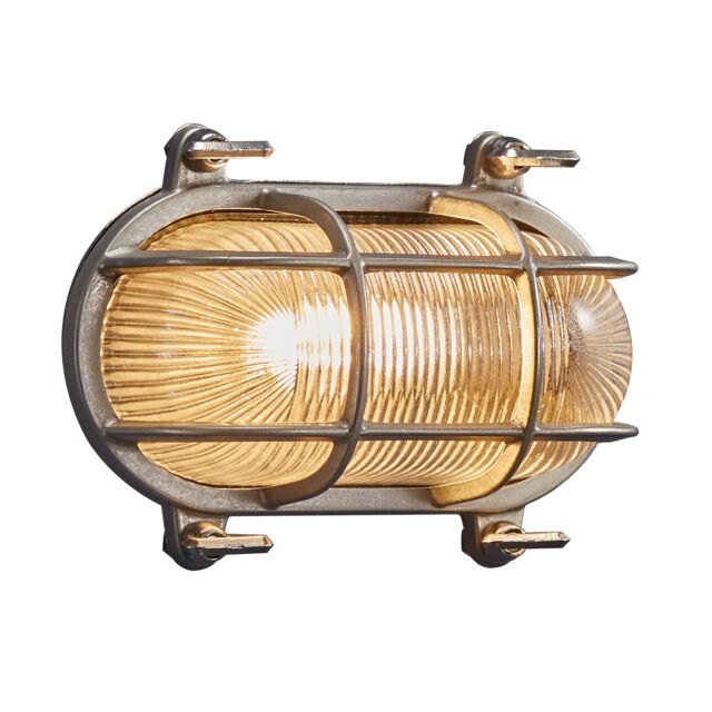 Nordlux Industrial Outdoor Wall Light Silver Brass E27 Coastal/Marine Safe - Mains Powered, IP64 in Metallic Silver - image 1