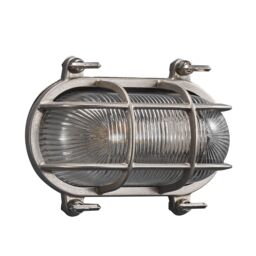 Nordlux Industrial Outdoor Wall Light Silver Brass E27 Coastal/Marine Safe - Mains Powered, IP64 in Metallic Silver - thumbnail 2