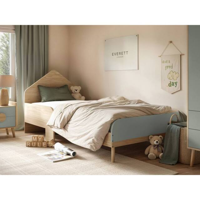 Flair Noah Single Bed Oak in Green - image 1