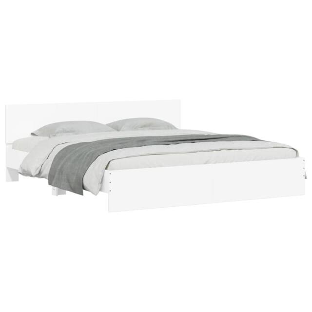 Berkfield Home Durable Bed Frame with LED without Mattress White 200x200 cm - image 1