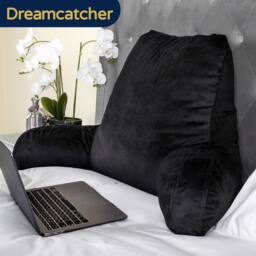 Dreamcatcher Reading Pillow Black Crushed Velvet Memory Foam Support Cushion - thumbnail 9