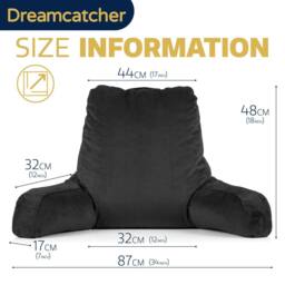 Dreamcatcher Reading Pillow Black Crushed Velvet Memory Foam Support Cushion - thumbnail 7