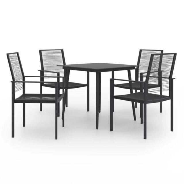 Berkfield Home 5 Piece Garden Dining Set in Black - image 1
