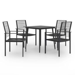 Berkfield Home 5 Piece Garden Dining Set in Black - thumbnail 1