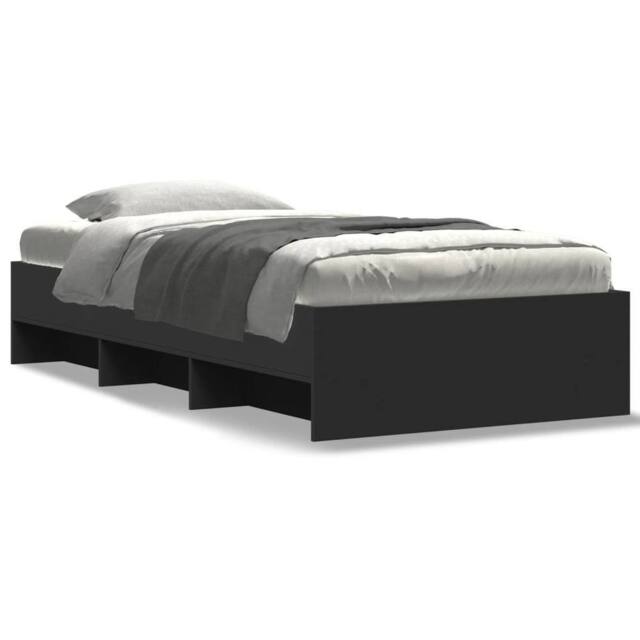 Berkfield Home Bed Frame without Mattress Black 90x200 cm Engineered Wood - image 1