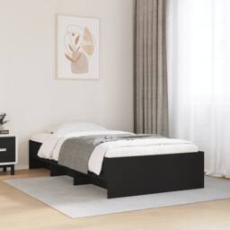 Berkfield Home Bed Frame without Mattress Black 90x200 cm Engineered Wood - thumbnail 2