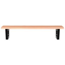 Berkfield Home Elegant Basin Shelf Wall Mounted Steel & Solid Wood Oak in Brown - thumbnail 4