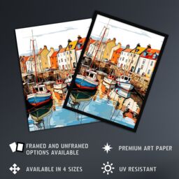 Artery8 Scotland Fishing Harbour Boats Acrylic Artwork Anstruther Harbour Fife 1965 Large Wall Unframed Art Poster Print Thick Paper 18X24 Inch - thumbnail 2