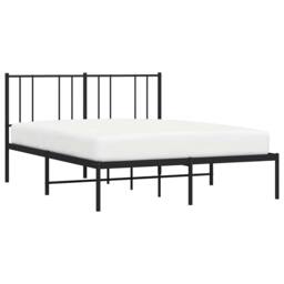 Berkfield Home Metal Bed Frame with Headboard Black 140x200 cm - thumbnail 5