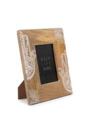 KDMD Hansa White Mango Wood Picture Frame for 10x15cm Photos in Brown - Size: 10x15 cm - thumbnail 1