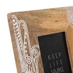 KDMD Hansa White Mango Wood Picture Frame for 10x15cm Photos in Brown - Size: 10x15 cm - thumbnail 3