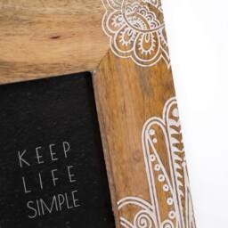 KDMD Hansa White Mango Wood Picture Frame for 10x15cm Photos in Brown - Size: 10x15 cm - thumbnail 2