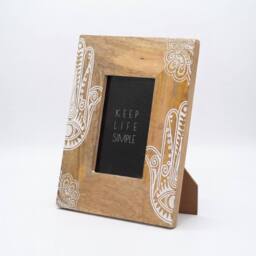 KDMD Hansa White Mango Wood Picture Frame for 10x15cm Photos in Brown - Size: 10x15 cm - thumbnail 4