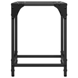 Berkfield Home Coffee Tables with Transparent Glass Top 2 pcs 30x30x40 cm Steel in Grey - Size: 30 x 30 x 40 cm - thumbnail 4