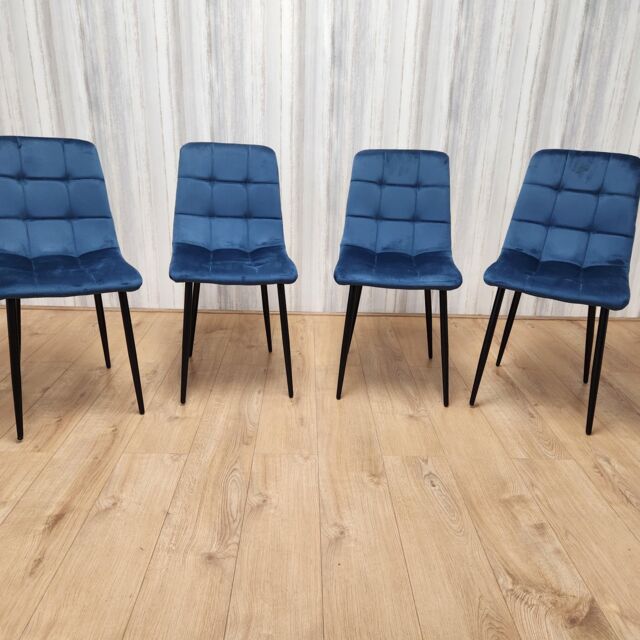 KOSY KOALA Dining Chairs Set Of 4 Blue Tufted Chairs Velvet Chairs, Soft Padded Seat Chairs - image 1