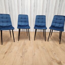 KOSY KOALA Dining Chairs Set Of 4 Blue Tufted Chairs Velvet Chairs, Soft Padded Seat Chairs - thumbnail 1