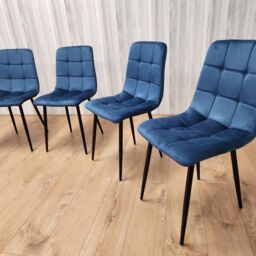 KOSY KOALA Dining Chairs Set Of 4 Blue Tufted Chairs Velvet Chairs, Soft Padded Seat Chairs - thumbnail 5