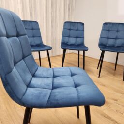KOSY KOALA Dining Chairs Set Of 4 Blue Tufted Chairs Velvet Chairs, Soft Padded Seat Chairs - thumbnail 2