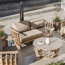 Royalcraft Lucca 5-Seater Wood Lounging Set With Coffee Table in Natural - thumbnail 7
