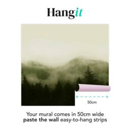 Superfresco Easy Misty Landscape Green Print To Order 3m x 2.8m Mural - thumbnail 3