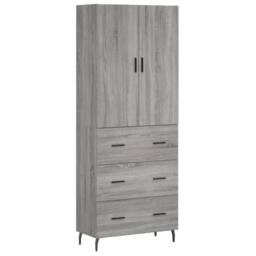 Berkfield Home Highboard Grey Sonoma 69.5x34x180 cm Engineered Wood - thumbnail 3