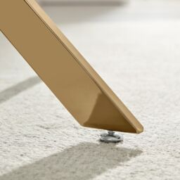 FurnitureboxUK Leonardo White Glass Marble Effect Gold Leg Table & 4 Pesaro Gold Leg Chairs in Navy - thumbnail 7