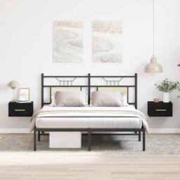 Berkfield Home Bedside Cabinets 2 pcs Wall-Mounted Black Oak 35x35x20 cm - Size: 35 x 35 x 20 cm - thumbnail 4