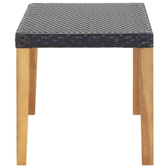 Berkfield Home Beautiful Garden Bench 120 cm Black Poly Rattan & Solid Acacia Wood - image 1