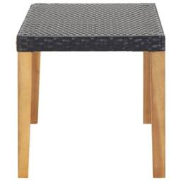 Berkfield Home Beautiful Garden Bench 120 cm Black Poly Rattan & Solid Acacia Wood - thumbnail 1