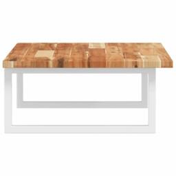 Berkfield Home Basin Shelf Wall Mounted Steel & Solid Wood Acacia in Brown - thumbnail 5