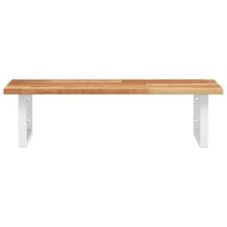 Berkfield Home Basin Shelf Wall Mounted Steel & Solid Wood Acacia in Brown - thumbnail 4