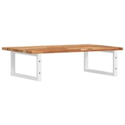 Berkfield Home Basin Shelf Wall Mounted Steel & Solid Wood Acacia in Brown - thumbnail 6