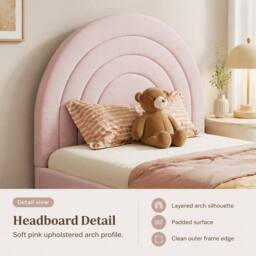 STILVORA Pink Velvet Storage Bed with Hydraulic Storage - Size: Single - thumbnail 7