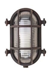 ValueLights Bow Nautical Oval Bulkhead IP64 Outdoor Garden Wall Light in Bronze - thumbnail 6