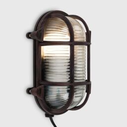 ValueLights Bow Nautical Oval Bulkhead IP64 Outdoor Garden Wall Light in Bronze - thumbnail 2