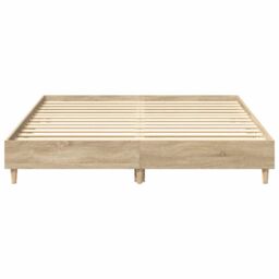 Berkfield Home Bed Frame No Mattress Sonoma Oak 140x200 cm Engineered Wood in Brown - thumbnail 5