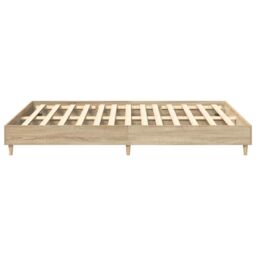 Berkfield Home Bed Frame No Mattress Sonoma Oak 140x200 cm Engineered Wood in Brown - thumbnail 6